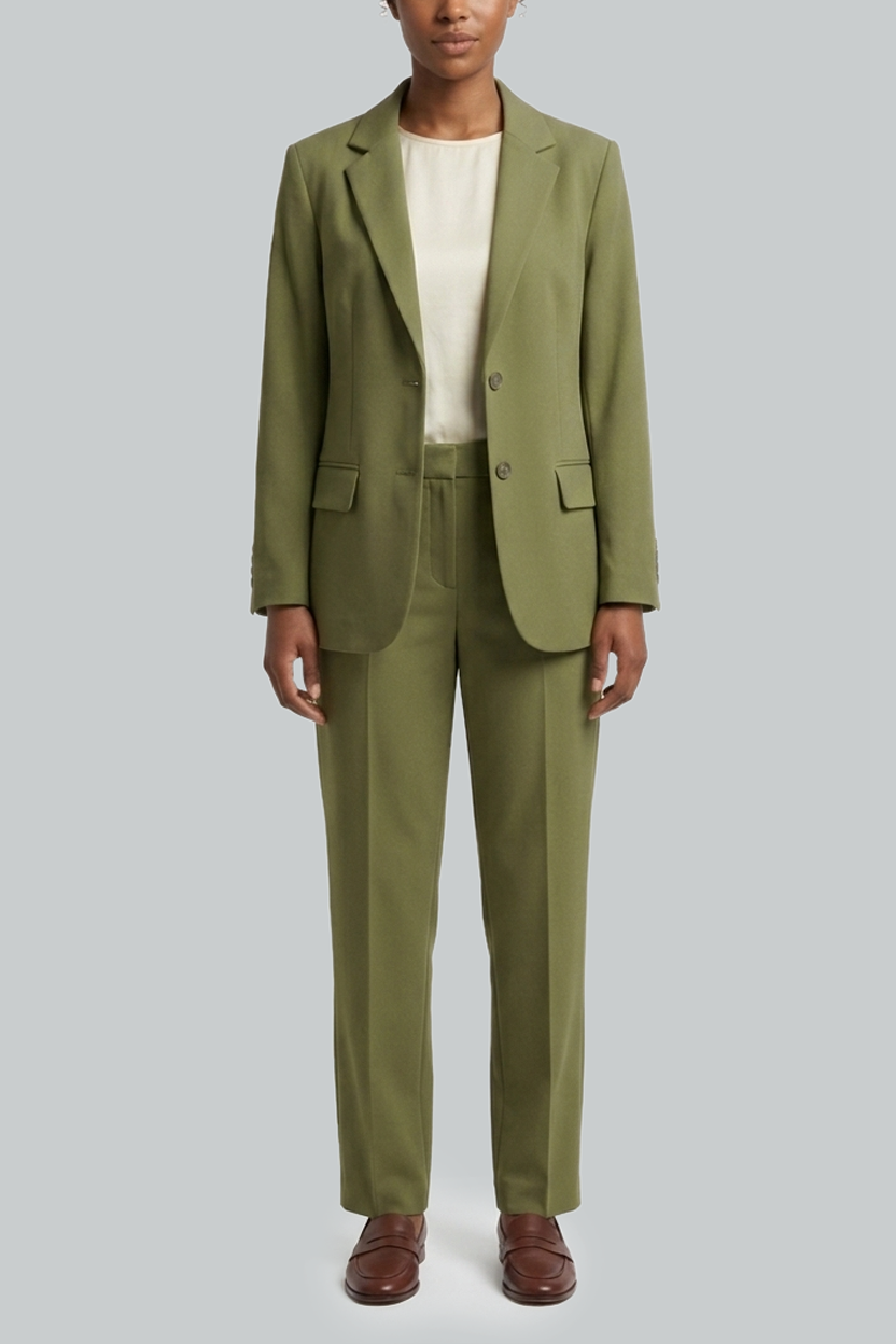 Womens Olive Green Two Button Oversized Suit Womens Olive Green Two Button Oversized Suit