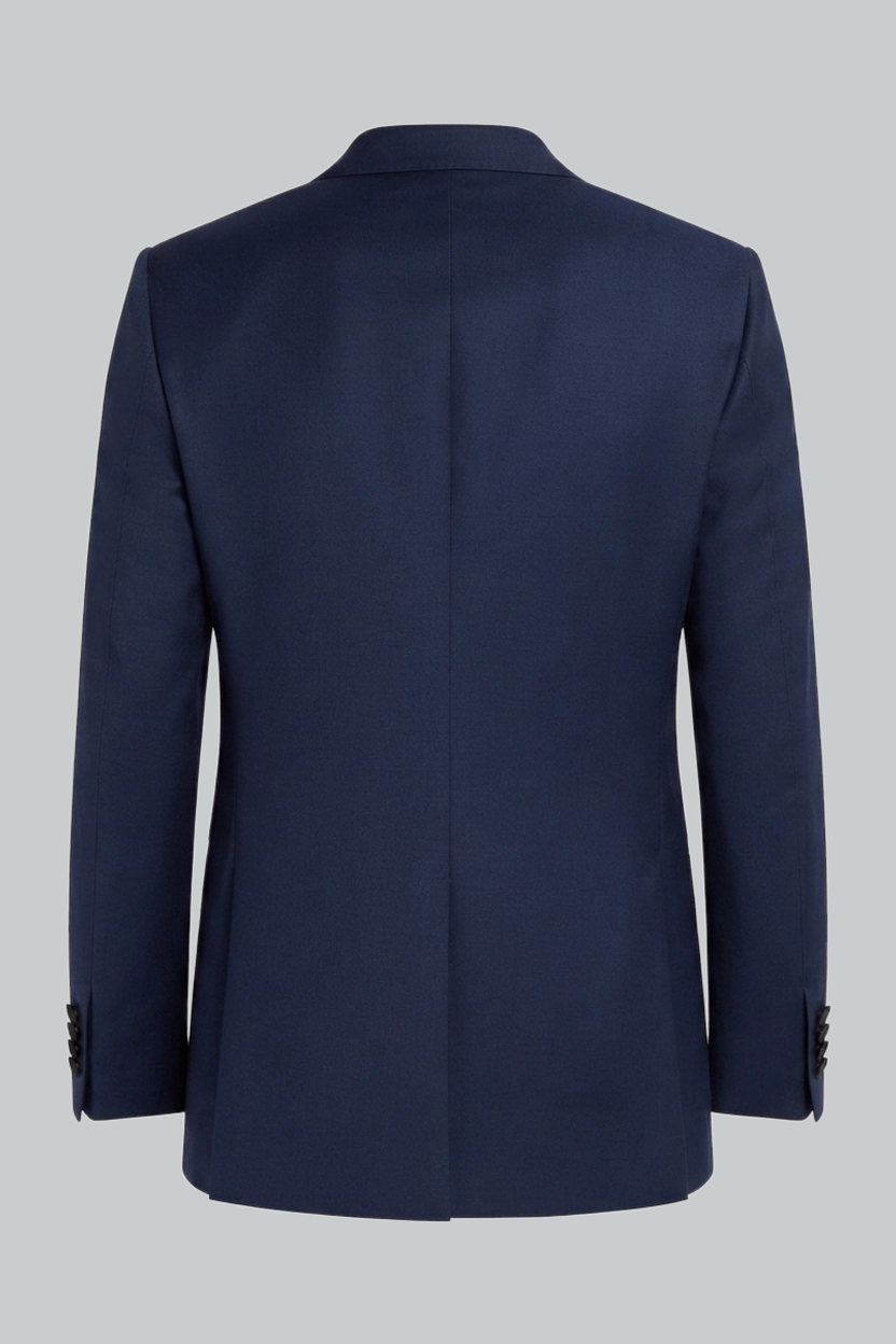 Men's Blue Dinner Jacket With Peak Lapel Back View Men's Blue Dinner Jacket With Peak Lapel Back View