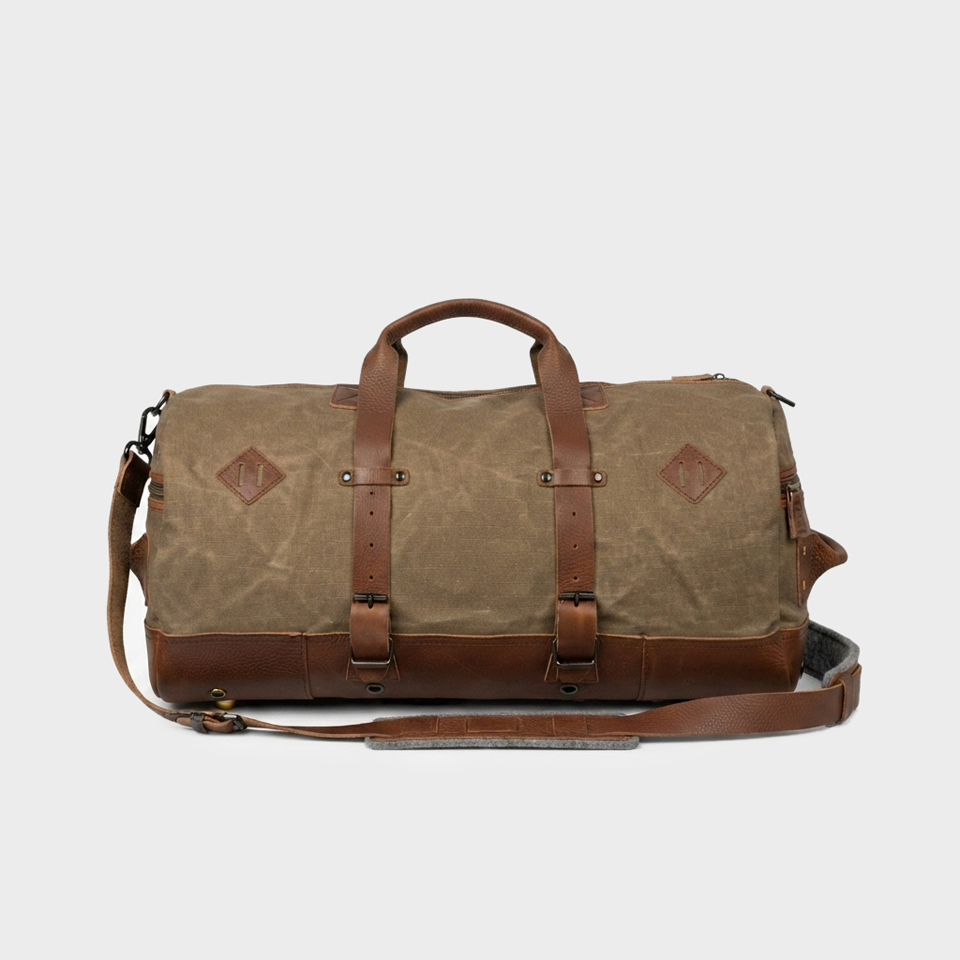 Dakota Waxed Canvas Brown Duffle Backpack Back View Dakota Waxed Canvas Brown Duffle Backpack Back View