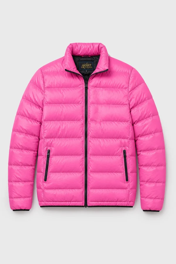 Women's Ellie Packable Pink Puffer Jacket Front View